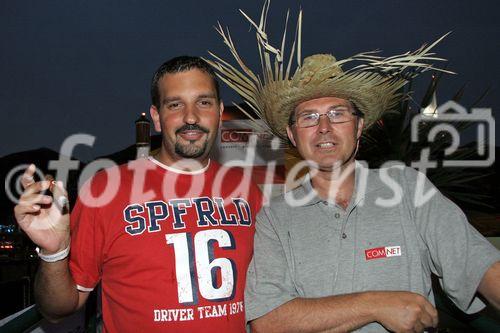 (C) fotodienst/Anna Rauchenberger - Wien 29.06.2006 - COMNET - Sommerfest 'Cuba Libre'. FOTO: Andreas Bergler (COMNET Geschäftsführer, CEO, rechts) mit VIP-Gast.
