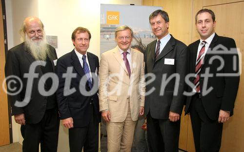 (C) Fotodienst/Anna Rauchenberger - 08.10.2007 - Wien - GfK Austria lud zur 6. Marktforschungskonferenz CEE 'Im Fokus: Südosteuropa'. FOTO v.l.: Prof. Dr. Rudolf Bretschneider (GF GfK Austria), Peter Damisch (GF GfK Austria), Dr. Wolfgang Schüssel (ÖVP-Klubobmann), Dr. Gabor Hunya (WIIW), Darko Dujic (GF GfK Slovenia).