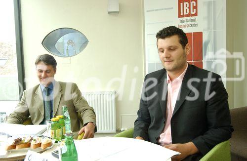 IBC setzt Impulse - Pressegespräch am 4.07.2006 in Graz
Mag.Ulrich Obmann; Center Manager IBC, Mag.Thomas Mrak, Innofinanz - Steiermärkische Forschungs- und Entwicklungsförderungsges.m.b.H