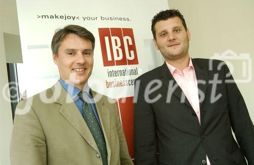 IBC setzt Impulse - Pressegespräch am 4.07.2006 in Graz
Mag.Ulrich Obmann; Center Manager IBC, Mag.Thomas Mrak, Innofinanz - Steiermärkische Forschungs- und Entwicklungsförderungsges.m.b.H