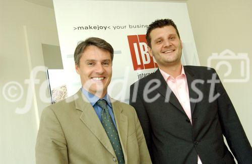 IBC setzt Impulse - Pressegespräch am 4.07.2006 in Graz
Mag.Thomas Mrak, Innofinanz - Steiermärkische Forschungs- und Entwicklungsförderungsges.m.b.H mit  Mag.Ulrich Obmann; Center Manager IBC,  