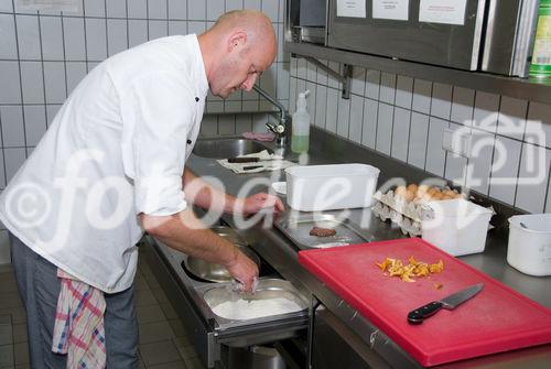 Gänseleber-Eierschwammerl Lasagne. Koch: Zoran Listek, lokaler Lieferant Siegfried Marth