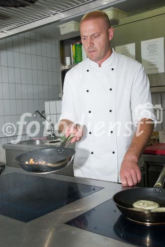 Gänseleber-Eierschwammerl Lasagne. Koch: Zoran Listek, lokaler Lieferant Siegfried Marth