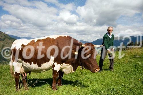 Genuss Region Österreich - Pinzgauer Rind und Sepp Riedelsberger, Landwirt
Foto: Mühlanger
