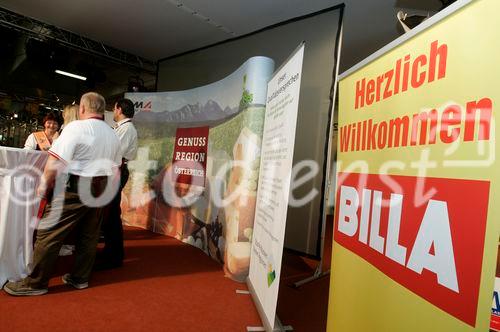 Genussregionen Österreich im Rahmen der Klagenfurter Herbstmesse, Allianz für starke Regionen mit u. a. BM Josef Pröll - Landwirtschaftsminister, LR Josef Martinz - Agrarlandesrat Kärnten, Mag. Volker Hornsteiner - Vorstandssprecher BILLA AG, Johann Verhounig - Steyer Traktoren
