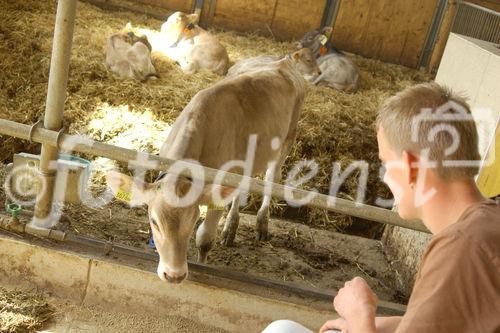 Andreas Lidauer und Wolfgang Papst (im Bild) haben sich
zusammengeschlossen und verkaufen ab Hof sowie
auf verschiedensten Märkten ihr Bauernhofeis.                                                    