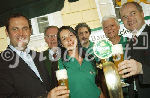 Landwirtschaftsminister Josef Pröll beim Gösser Stand                             