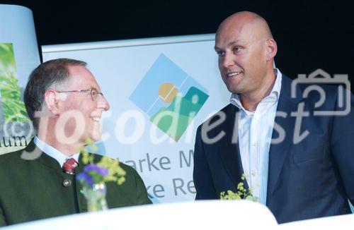 Steirischer Landwirtschaftskammerchef Gerhard Wlodkowski im Gespräch mit Billa Vorstand Mag.Volker Hornsteiner 