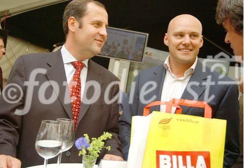 Steirische Verführung 2006 - Veranstaltung mit Landwirtschaftsminister Josef Pröll in Graz, im Gespräch mit Billa AG Vorsitzendem des Vorstandes  Mag. Volker Hornsteiner 