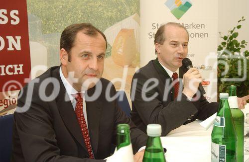 Steirische Verführung 2006 - gutbesuchte Veranstaltung mit Landwirtschaftsminister Josef Pröll in Graz, im Bild steirischer Landesrat Johann Seitinger (re)