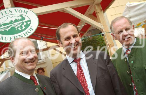 Steirische Verführung 2006 - Veranstaltung mit Landwirtschaftsminister Josef Pröll in Graz, li LR Johann Seitinger und re LK Chef gerhard Wlodkowski