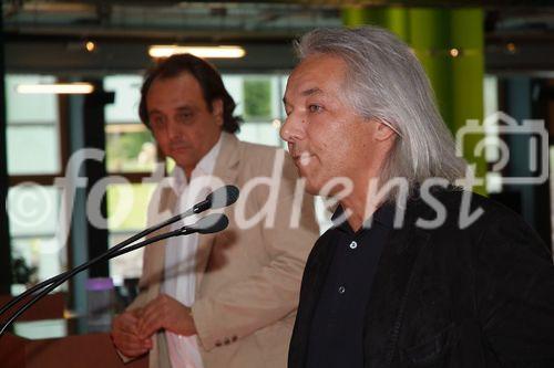 (C)Fotodienst/Christian Rath - Feierliche Eröffnung des CUBE Hotel in Biberwier - Lermoos. FOTO: Alexander Melchior (Geschäftsführer der Bergbahnen Langes) und Rudolf Tucek (CUBE Gründer und Vorstandsvorsitzender der Vienna International Hotelmanagement AG)