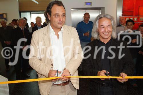 (C)Fotodienst/Christian Rath - Feierliche Eröffnung des CUBE Hotel in Biberwier - Lermoos. FOTO: Alexander Melchior (Geschäftsführer der Bergbahnen Langes) und Rudolf Tucek (CUBE Gründer und Vorstandsvorsitzender der Vienna International Hotelmanagement AG)