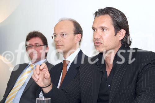 (C) fotodienst/Gudrun Krieger - Wien 29.05.2008 - Pressekonferenz - Histaminintoleranz - Wissenschaftlichen Gesellschaft zur Forschung und Weiterbildung im Bereich nahrungsmittelbedingter Intoleranzen -(NutriDis):li nach re: Dr.  med. Markus Pfisterer (Vorsitzender der wiss. Gesellschaft), Ao. Univ.-Prof. Dr. Michael Wolzt (Facharzt für Innere Medizin, Buchautor), Dr. Univ. Priv. Doz. Peter Komericki (Abt. f Umweltdermatologie und Venerologie, Graz) 