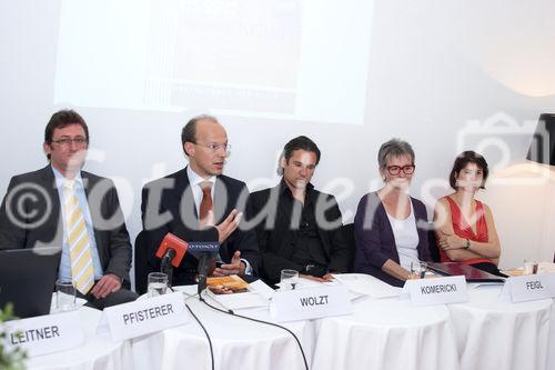 (C) fotodienst/Gudrun Krieger - Wien 29.05.2008 - Pressekonferenz - Histaminintoleranz - Wissenschaftlichen Gesellschaft zur Forschung und Weiterbildung im Bereich nahrungsmittelbedingter Intoleranzen -(NutriDis):li nach re: Dr.  med. Markus Pfisterer (Vorsitzender der wiss. Gesellschaft), Ao. Univ.-Prof. Dr. Michael Wolzt (Facharzt für Innere Medizin, Buchautor), Dr. Univ. Priv. Doz. Peter Komericki (Abt. f Umweltdermatologie und Venerologie, Graz); Betroffene - Dr. Susannne Feigl, Maga Barbara Krajasich