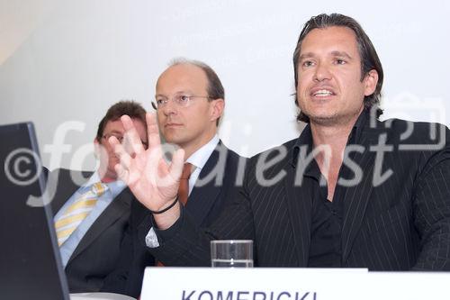 (C) fotodienst/Gudrun Krieger - Wien 29.05.2008 - Pressekonferenz - Histaminintoleranz - Wissenschaftlichen Gesellschaft zur Forschung und Weiterbildung im Bereich nahrungsmittelbedingter Intoleranzen -(NutriDis):li nach re: Dr.  med. Markus Pfisterer (Vorsitzender der wiss. Gesellschaft), Ao. Univ.-Prof. Dr. Michael Wolzt (Facharzt für Innere Medizin, Buchautor), Dr. Univ. Priv. Doz. Peter Komericki (Abt. f Umweltdermatologie und Venerologie, Graz) 