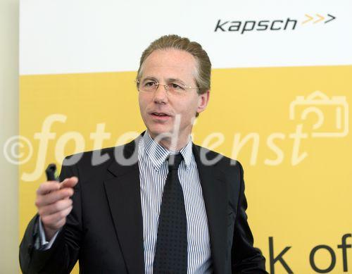 (C)fotodienst/Anna Rauchenberger -  Wien, am 08.06.2009 - Heute präsentierte die Kapsch TrafficCom im Hotel Le Méridien die Zahlen für das Wirtschaftsjahr 2008/09. Kapsch konnte den Gesamtumsatz des Vorjahres um 8% steigern. FOTO: Georg Kapsch, Vorsitzender des Vorstandes, Kapsch TrafficCom