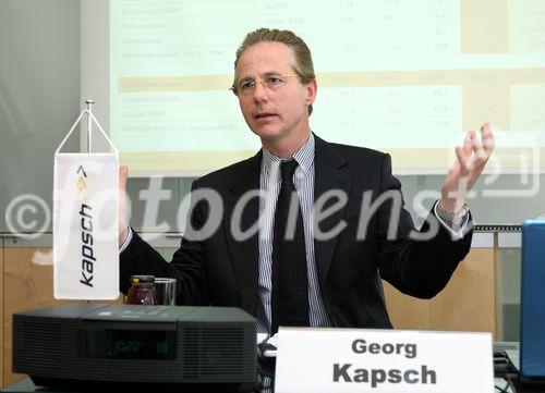 (C)fotodienst/Anna Rauchenberger -  Wien, am 08.06.2009 - Heute präsentierte die Kapsch TrafficCom im Hotel Le Méridien die Zahlen für das Wirtschaftsjahr 2008/09. Kapsch konnte den Gesamtumsatz des Vorjahres um 8% steigern. FOTO: Georg Kapsch, Vorsitzender des Vorstandes, Kapsch TrafficCom