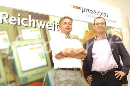 Verstärkung bei pressetext.schweiz mit (v.li.n.re) Daniel Frey (Verkaufsleitung) und Claude Weill (Redaktion)                                                           