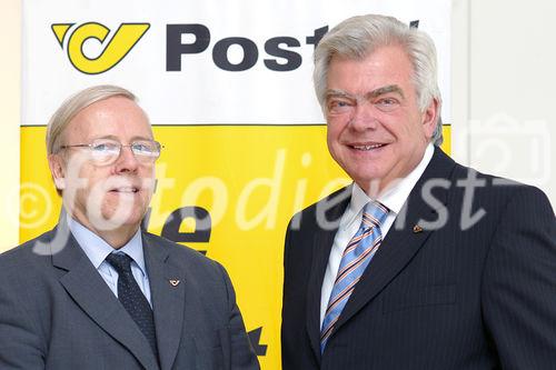 (c) Fotodienst / Gebhart - Österreichische Post mit starkem Halbjahresergebnis 2006 - Foto: Mag. Dr. Rudolf Jettmar (Generaldirektor-Stellvertreter), Dr. Anton Wais (Generaldirektor, Vorstandsvorsitzender). 