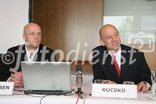 (C) fotodienst/Anna Rauchenberger - Wien 24.05.2006 - Software-Raubkopien nehmen in Österreich wieder zu - BSA intensiviert Kampf gegen illegale Software. FOTO v.l.: Georg Herrnleben (Director Business Software Alliance für Zentraleuropa) und Hon. Prof. Dr. iur. Guido Kucsko (Schönherr Rechtsanwälte).