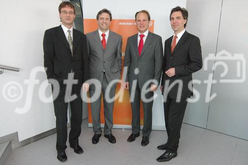 (c) Fotodienst/ Daniel K. Gebhart - Jahres-Pressekonferenz der Gebrüder Weiss GmbH - Foto: Mag. Peter Kloiber, Wolfgang Niessner (MBA, Vorstandsvorsitzender), Mag. (FH) Heinz Senger-Weiss, Mag. Wolfram Senger-Weiss (MBA).