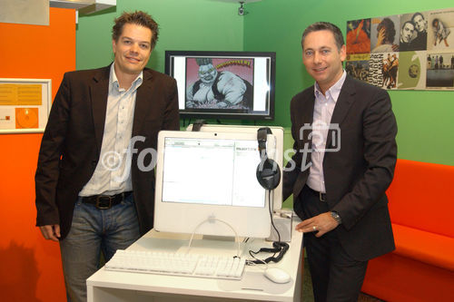 Musik tanken im Klangmuseum. Foto v.li.:  Uwe Hofer (Managing Partner - Exozet interact); Simon K.Posch (Direktor, Geschäftsführer - Haus der Musik)                                      