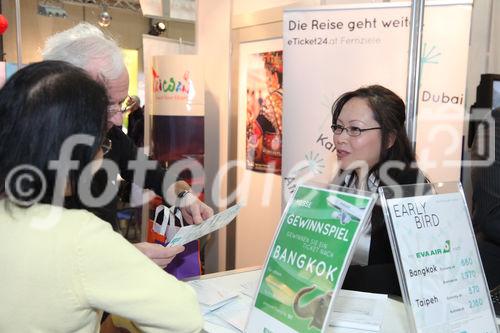  (c) fotodienst/Katharina Schiffl - Wien, am 12.01.2012 - Heute startet die Ferien-Messe Wien, wo bis einschließlich Sonntag (15. Jänner) über 700 Aussteller aus mehr als 70 Ländern beliebte Urlaubsziele sowie Geheimtipps, empfehlenswerte Reisearten, verschiedenste Varianten zur Freizeitgestaltung, maßgeschneiderte Angebote, Schnäppchen, Gewinnspiele und vieles mehr präsentieren.