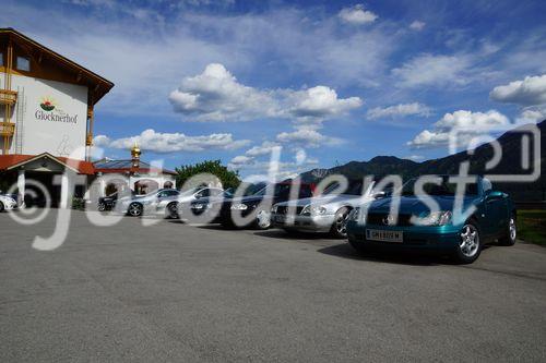 © Fotodienst / Adolf Seywald: Mercedes Cabrio Treffen 10. bis 13. Mai 2012 in Berg im Drautal. Liebhaber legendärer Sportwägen aus sieben Jahrzehnten trafen sich im Ferienhotel Glocknerhof zum Informations- und Erfahrungsaustausch.