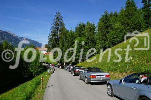 © Fotodienst / Adolf Seywald: Mercedes Cabrio Treffen 10. bis 13. Mai 2012 in Berg im Drautal. Liebhaber legendärer Sportwägen aus sieben Jahrzehnten trafen sich im Ferienhotel Glocknerhof zum Informations- und Erfahrungsaustausch.