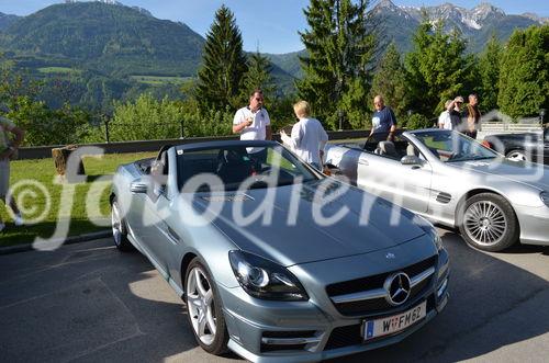 © Fotodienst / Adolf Seywald: Mercedes Cabrio Treffen 10. bis 13. Mai 2012 in Berg im Drautal. Liebhaber legendärer Sportwägen aus sieben Jahrzehnten trafen sich im Ferienhotel Glocknerhof zum Informations- und Erfahrungsaustausch.