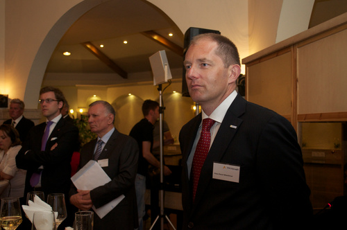 Die österreichische Steuerberatungsgruppe TPA Horwath lud zur Eröffnung ihres neuen Standorts in Albanien ins Hotel Rogner Tirana. Die albanische Hauptstadt ist der elfte CEE Standort der TPA Horwath Gruppe. Hier arbeiten unter der Führung der albanischen TPA-Partner Prof. Agim Binaj und Dr. Ilir Binaj 20 Mitarbeiterinnen. Im Bild: TPA-Partner Klaus Bauer-Mitterlehner bei der Eröffnungsrede.