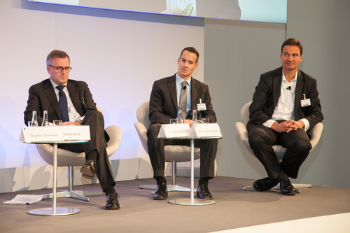 Foto: Harry Böhme, Novaled AG; Dr. Jörg Sievert, SAP Ventures; Dr. A. von Frankenberg, High-Tech Gründerfonds Management GmbH