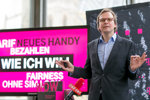 T-Mobile Austria: Jahrespressekonferenz 2014. FOTO: T-Mobile Austria CEO Andreas Bierwirth bei der Pressekonferenz zur Jahresbilanz 2014 im Wiener Haas-Haus