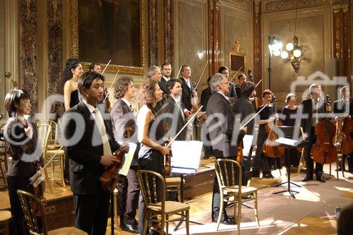 Konzert im Festsaal der Industriellenvereinigung. Foto: das  Ensemble der Philharmonia Wien.                               