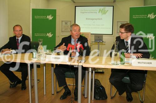 Klimagespräch mit Dr. Kurt Weinberger (Vorsitzender des Vorstandes Hagelversicherung) Prof. Dr. Töpfer (Direktor UNEP)  Mag. Werner Wutscher (Generalsekretär  Lebensmittelministerium)
