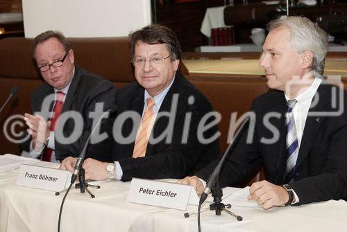 (c) fotodienst/Dan Carabas - Wien 06.11.07 - BV. Speakers Lounge des Österreichischen Generikaverbandes (OEGV) - FOTO v.li.: Franz Bittner, Univ.-Prof. Dr. Franz Böhmer, Dr. Peter Eichler
