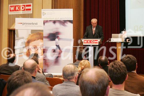 (C) fotodienst/Paul Hamm GmbH - Linz 21.03.2006 - Österreichisches Patentamt: gedanken.gut.geschützt - Services und Rechtschutz für Forschung &Entwicklung. FOTO: Dr. Friedrich Rödler (Präsident Österreichisches Patentamt)