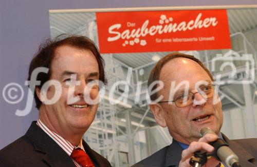 Saubermacher AG Chef Hans Roth mit Ing.Peter Kneissl, Präsident des FEAD und VÖEB (Moderatotion der Versnstaltung)