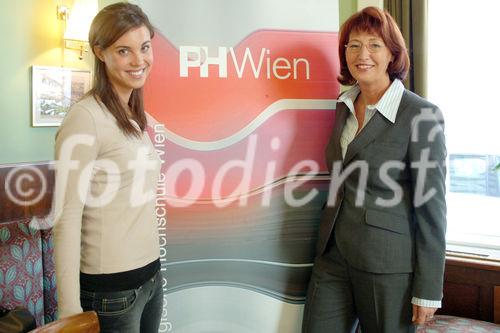 Nur die Besten sollen Lehrer werden. 
Foto v.li.na.re:  Alena Oberlerchner (angeh. Studentin PH Wien); Mag.Dr.Dagmar Hackl (Rektorin PH Wien)
©fotodienst/Nadine Bargad