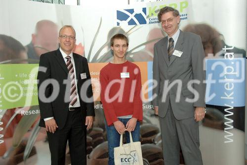 Ausgangspunkt der ECO-X ist die E-Schrott-Richtlinie WEEE der Europäischen Union. Foto v.li.na.re: Christoph Herrmann Center of Excellence, TU Braunschweig & Chairman of the ECO-X); Benjamin Hebenstreit gewann eine Einladung für ECO-X; Kurt Woletz (Prof.FH Technikum Wien)