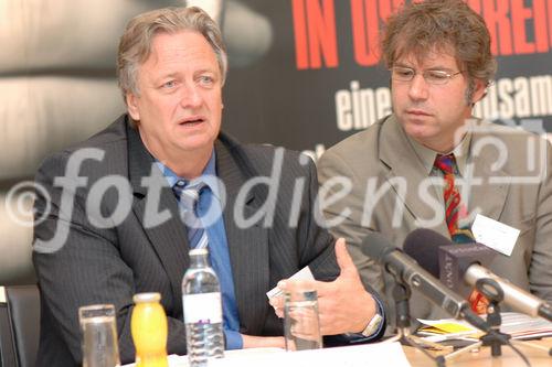 (c) Fotodienst / Daniel K. Gebhart - Pressebrunch zum Rauchertelefon und Symposium zum Welt-Nichtrauchertag - FOTO: Gen. Dir. Konrad Köck (Niederösterreichische Gebietskrankenkasse), Dipl. Psych. Peter Lindinger (WHO Kollaborationszentrum Tabakkontrolle)