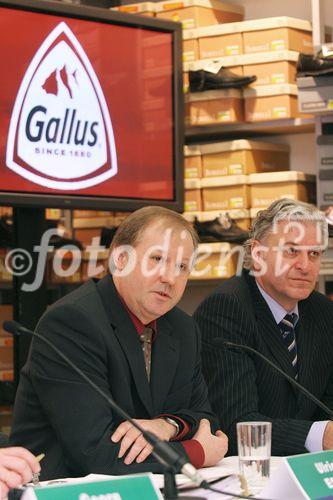 (C) fotodienst/Anna Rauchenberger - Wien 28.02.2006 - Deichmann setzt mit Elefanten-Kinderschuhen und der Herrenschuhmarke Gallus die Erfolgsgeschichten von zwei Traditionsmarken fort. FOTO v.l.: Steffen Hötzel (Technischer Koordinator für die Marke Gallus), Michael Zoller, Pojektkoordinator für die Marke Elefanten).