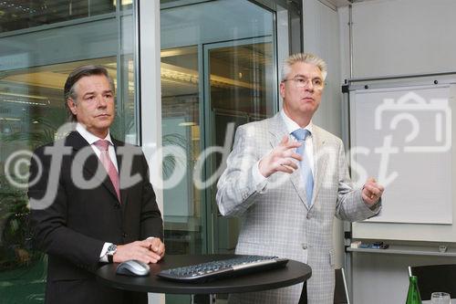 Bilanzmedienkonferenz Goldbach Media AG. Bild: Peter A.C. Blum, Praesident des Verwaltungsrates der Goldbach Media AG; Klaus Kappeler, Chief Executive Officer (CEO) der Goldbach Media AG