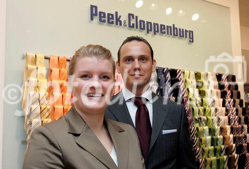 Pressegespräch und Presseführung in neuer Peek & Cloppenburg Filiale in City Arkaden Klagenfurt anlässlich bevorstehender Eröffnung
vl: Sonja Heidemann, Johannes Regensburger (Storemanager) 
