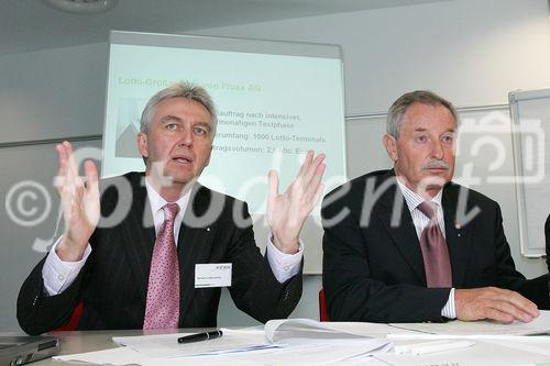 (C) fotodienst/Paul Hamm GmbH - Linz 16.03.2006 - KEBA - Personelle Änderungen im Vorstand und internationaler Grossauftrag - Pressegespräch KEBA AG. FOTO v.l.: Gerhard LUFTENSTEINER (Vorstandsvorsitzender KEBA AG), Karl KLETZMAIER (Aufsichtsrat KEBA AG)