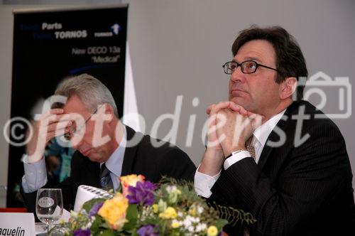 (C) fotodienst/ Marco Frauchiger - Biel 21.03.2006 – Bilanz-Medienkonferenz - Tornos Holding AG im Hotel Continental. Die Tornos-Gruppe bestätigt ihren Erfolg.  FOTO: v.l  François Froté (Präsident des Verwaltungsrates), Philippe Maquelin (COO / CFO).