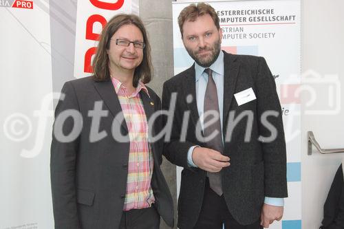 (c) Fotodienst / Daniel K. Gebhart - AustriaPro (WKO) veranstaltet den AustriaPro Exptertentag 2006 in Kooperation mit dem 2nd eBusiness Day der Österreichischen Computer Gesellschaft (OCG) - FOTO: A.O. Univ. Prof. Dr. Christian Huemer, A.O. Univ. Prof. Dr. Karl Fröschl.