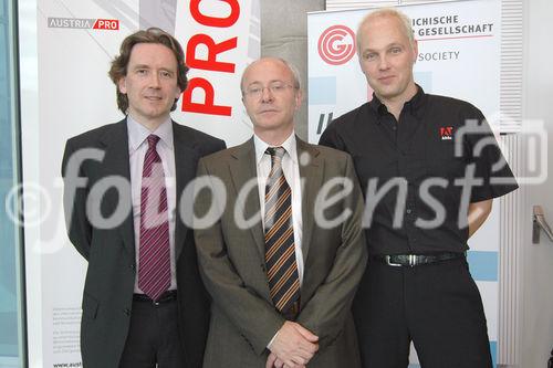 (c) Fotodienst / Daniel K. Gebhart - AustriaPro (WKO) veranstaltet den AustriaPro Exptertentag 2006 in Kooperation mit dem 2nd eBusiness Day der Österreichischen Computer Gesellschaft (OCG) - FOTO: Peter Brown, DI Rudolf Bauer, Duane Nickull.