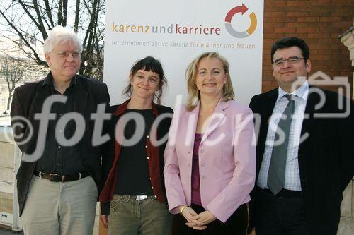 (C) fotodienst/Anna Rauchenberger - Wien 20.03.2006 - Strukturelle Väter-Karenz und Mütter-Karrieren im europäischen Vergleich: Was lockt die neuen Väter an den Herd? FOTO v.l.: Ingolfur Gisláson (Leiter des Centers für Gender Equality in Rejkawik, Island), Elli Scambor, (Männerberatungsstelle Graz), Mag. Manuela Vollmann (GF abz.austria Chancen für Frauen - Chancen der Wirtschaft), Mag. Arthur Forstner (Prokurist der waff PM GesmbH).